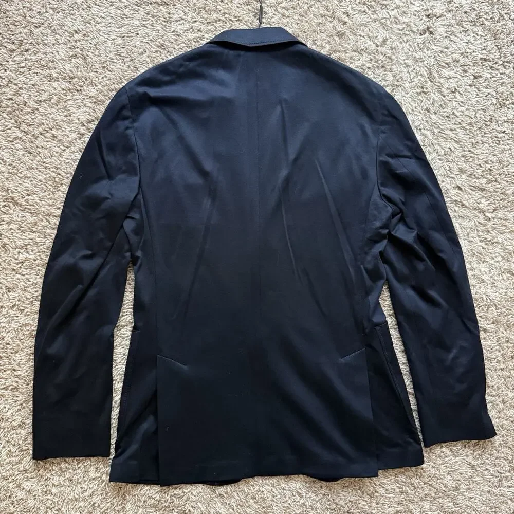 $795 NWT Burberry Navy Blue Sport Coat Travel Suit Jacket Mens IT Size 46R / 36R